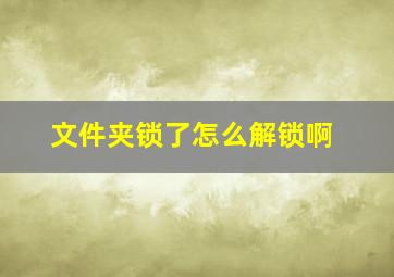 文件夹锁了怎么解锁啊