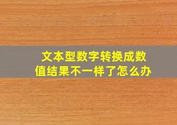 文本型数字转换成数值结果不一样了怎么办