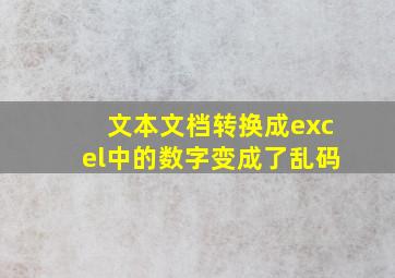 文本文档转换成excel中的数字变成了乱码