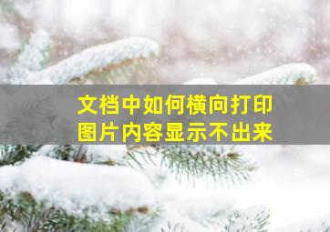 文档中如何横向打印图片内容显示不出来