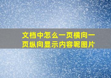 文档中怎么一页横向一页纵向显示内容呢图片