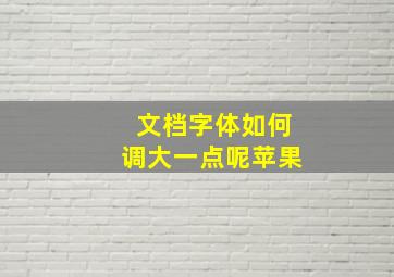 文档字体如何调大一点呢苹果