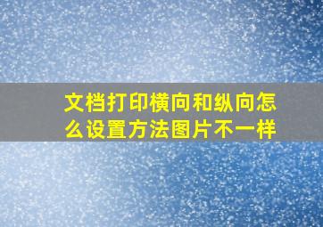 文档打印横向和纵向怎么设置方法图片不一样