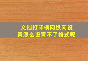 文档打印横向纵向设置怎么设置不了格式呢