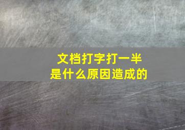 文档打字打一半是什么原因造成的