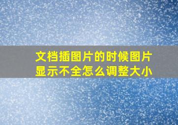 文档插图片的时候图片显示不全怎么调整大小