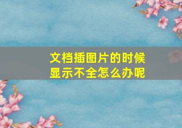 文档插图片的时候显示不全怎么办呢