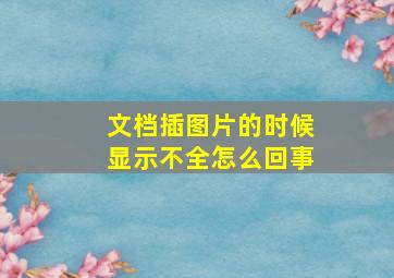 文档插图片的时候显示不全怎么回事