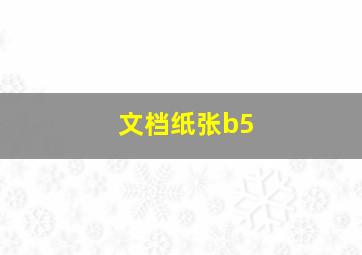 文档纸张b5