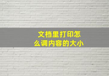 文档里打印怎么调内容的大小