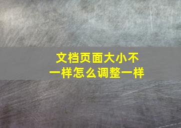 文档页面大小不一样怎么调整一样