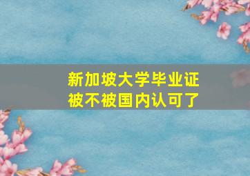 新加坡大学毕业证被不被国内认可了