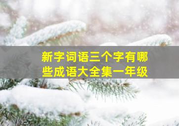 新字词语三个字有哪些成语大全集一年级