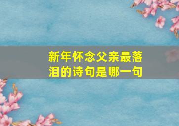 新年怀念父亲最落泪的诗句是哪一句