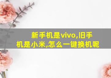 新手机是vivo,旧手机是小米,怎么一键换机呢