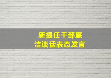 新提任干部廉洁谈话表态发言