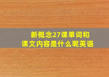 新概念27课单词和课文内容是什么呢英语