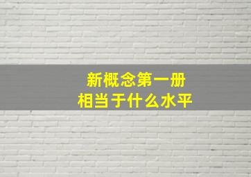 新概念第一册相当于什么水平