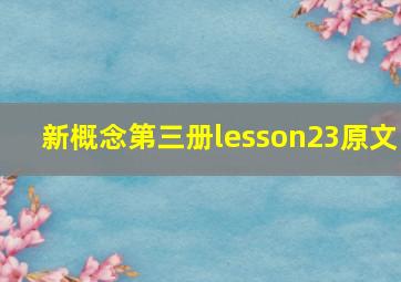 新概念第三册lesson23原文