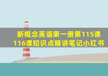 新概念英语第一册第115课116课知识点精讲笔记小红书