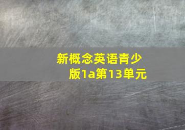 新概念英语青少版1a第13单元