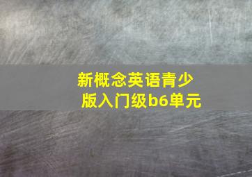 新概念英语青少版入门级b6单元