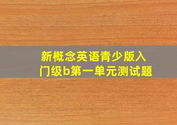 新概念英语青少版入门级b第一单元测试题