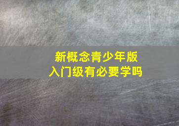 新概念青少年版入门级有必要学吗