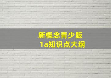 新概念青少版1a知识点大纲