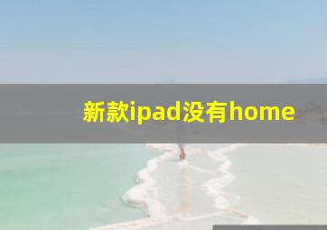 新款ipad没有home