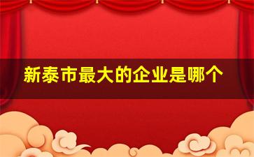 新泰市最大的企业是哪个