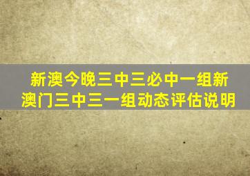 新澳今晚三中三必中一组新澳门三中三一组动态评估说明