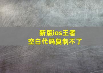 新版ios王者空白代码复制不了