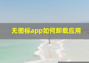 无图标app如何卸载应用