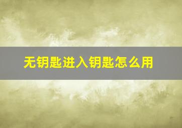 无钥匙进入钥匙怎么用