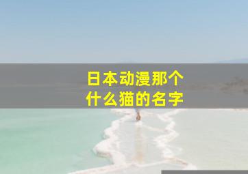 日本动漫那个什么猫的名字