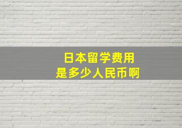 日本留学费用是多少人民币啊