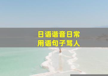 日语谐音日常用语句子骂人