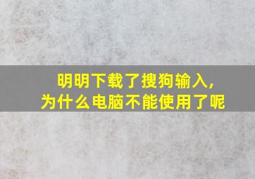 明明下载了搜狗输入,为什么电脑不能使用了呢