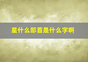 星什么部首是什么字啊