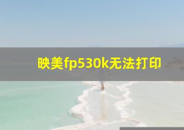 映美fp530k无法打印