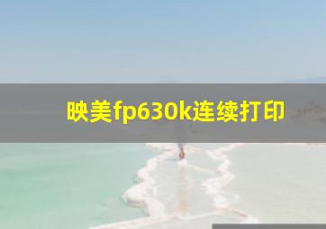 映美fp630k连续打印