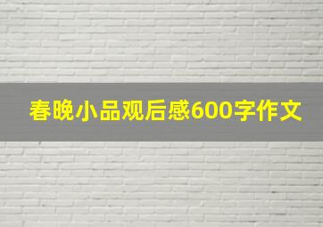 春晚小品观后感600字作文