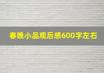 春晚小品观后感600字左右