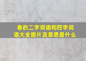 春的二字词语和四字词语大全图片及意思是什么