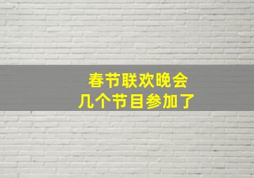 春节联欢晚会几个节目参加了