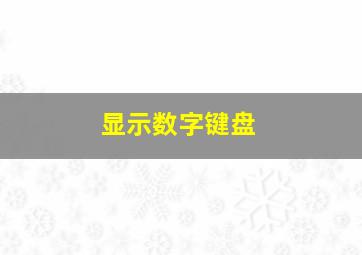 显示数字键盘