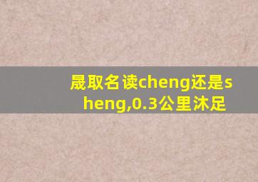 晟取名读cheng还是sheng,0.3公里沐足