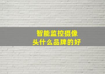 智能监控摄像头什么品牌的好