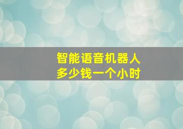 智能语音机器人多少钱一个小时